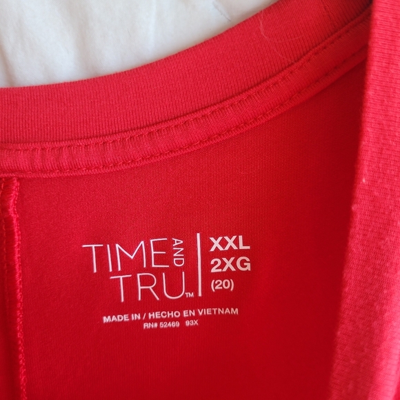 Time And Tru Tank Dress Women's 2XL Red Sleeveless Pockets Stretch - Picture 4 of 4